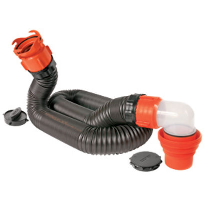 Picture of Camco RhinoFLEX (TM) Black 15' 23 Mil Polyolefin Reinforced Sewer Hose 39761 11-0033                                         