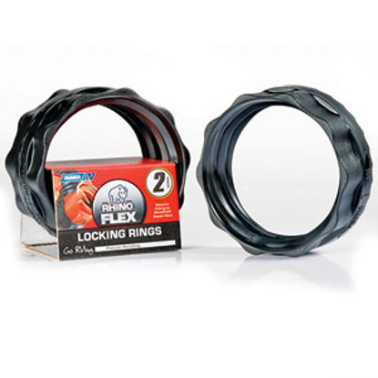 Picture of Camco RhinoFLEX (TM) 2-Pack Reusable Locking Rings Sewer Hose Connector 39803 11-0037                                        