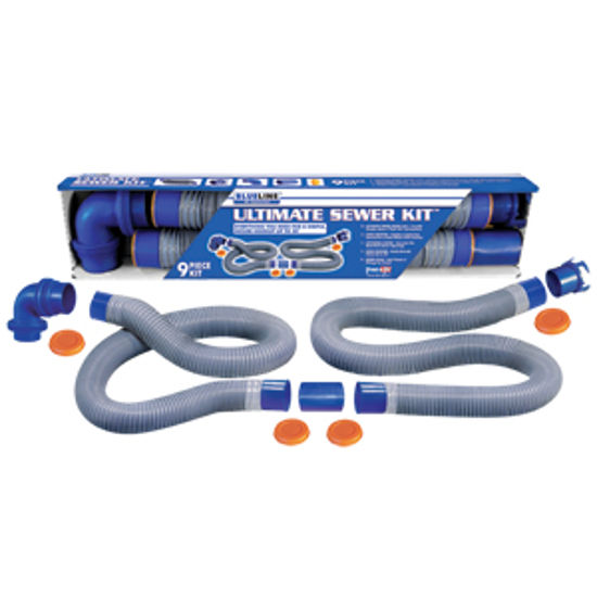 Picture of Prest-o-Fit Blue Line (R) Ultimate Blue 10' Vinyl Sewer Hose 1-0203 11-0213                                                  