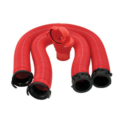 Picture of Valterra EZ Coupler Red 20' 18 Mil Vinyl Sewer Hose D04-0115 11-0311                                                         