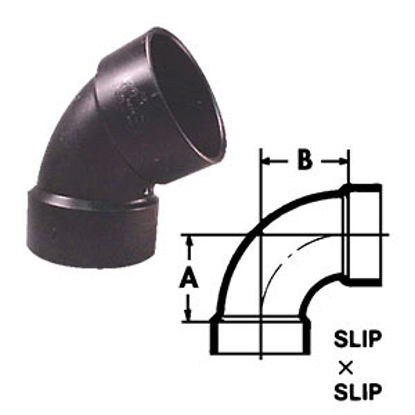 Picture of Lasalle Bristol  3" Slip X 3" Female Thread ABS 90Deg Elbow Waste Valve Fitting 6322531 11-0363                              