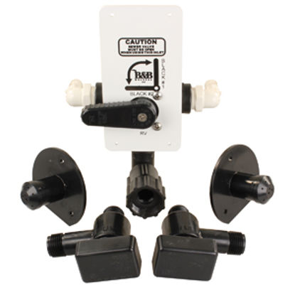 Picture of JR Products  Fresh Water By-Pass Valve w/Black Plastic Handle DVT-1-A 11-0525                                                