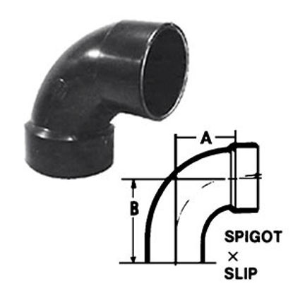 Picture of Lasalle Bristol  2" Spigot X 2" Slip ABS Plastic 90Deg Elbow Waste Valve Fitting 635278 11-0530                              