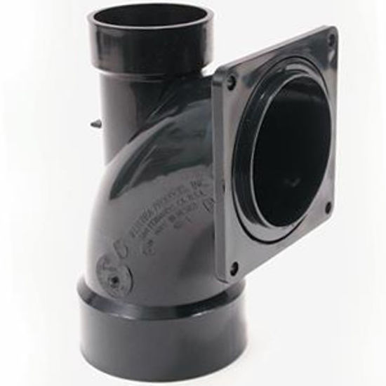 Picture of Valterra  Heel Inlet 1/4 Bend w/3"Hub X 2"Hub Waste Valve Fitting w/ Flange T1030-1 11-0623                                  