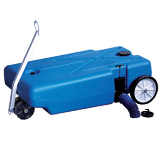 Picture of Barker Tote-Along 42 Gal 4-Wheel Portable Waste Holding Tank w/ Tow Handle 30844 11-0704                                     