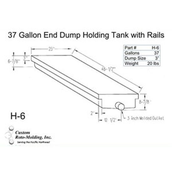 Picture of Custom Roto Molding  37 Gal End Dump Polyethylene Waste Holding Tank H-6 11-1027                                             