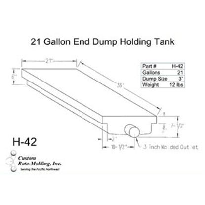 Picture of Custom Roto Molding  21 Gal End Dump Polyethylene Waste Holding Tank H-42 11-1030                                            