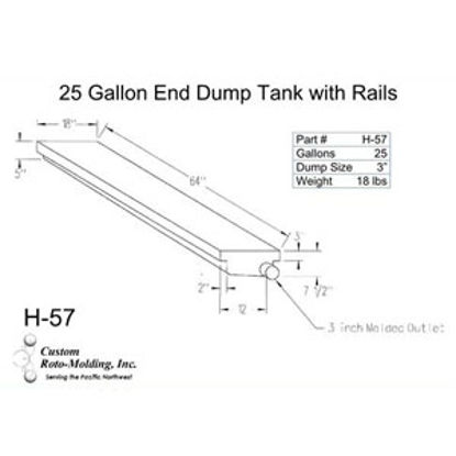 Picture of Custom Roto Molding  27 Gal End Dump Polyethylene Waste Holding Tank H-57 11-1034                                            