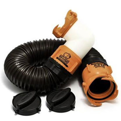 Picture of Camco RhinoFLEX (TM) Black 3' 23 Mil Polyolefin Reinforced Sewer Hose 39768 11-1044                                          
