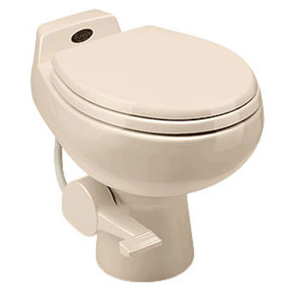 Picture of Dometic Traveler (R) 510 Plus Bone Ceramic Permanent Toilet Pedal Flush 302651003 12-0014