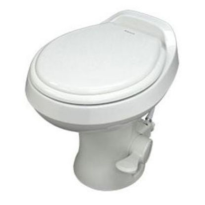 Picture of Dometic 300 Series Bone 13-1/2" Pedal Flush Permanent Toilet 302301673 12-0041