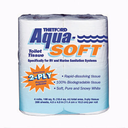 Picture of Thetford Aqua-Soft (R) 4-Rolls 2-Ply Toilet Tissue 03300 13-0102                                                             