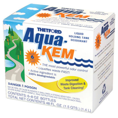 Picture of Thetford Aqua-Kem (R) 6-Pack 8 Oz Bottle Holding Tank Treatment w/Deodorant & Formaldehyde 03106 13-0106                     