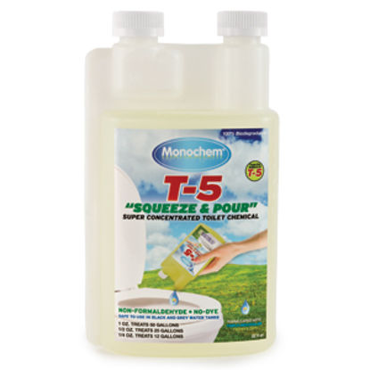 Picture of Monochem T-5 Squeeze & Pour 32 Oz Refill Bottle Holding Tank Treatment 30765 13-0306                                         