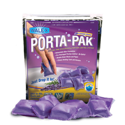 Picture of Walex Porta-Pak (R) 10-Bag 32 Gram Pouch Lavender Holding Tank Treatment w/Deodorant PPRV10LAV 13-0359                       