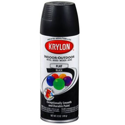 Picture of Krylon  12Oz Ultra-Flat Black Aerosol Spray Can Paint 51602 13-0557                                                          