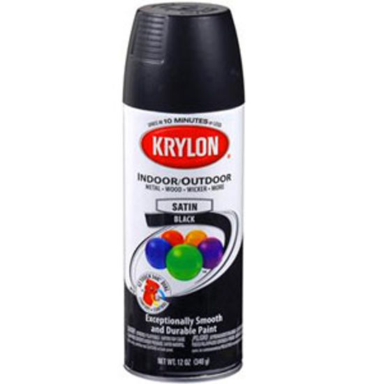 Picture of Krylon  12Oz Semi-Flat Black Aerosol Spray Can Paint 51613 13-0560                                                           