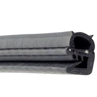 Picture of AP Products  Black 28' x 3/4" x 7/16" Weather Stripping w/ Slide-On Clip 018-1509 13-0895                                    