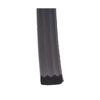 Picture of AP Products  Black 3/16"W x 3/8"H x 50'L Ribbed Seal w/ PSA Tape 018-664 13-1005                                             