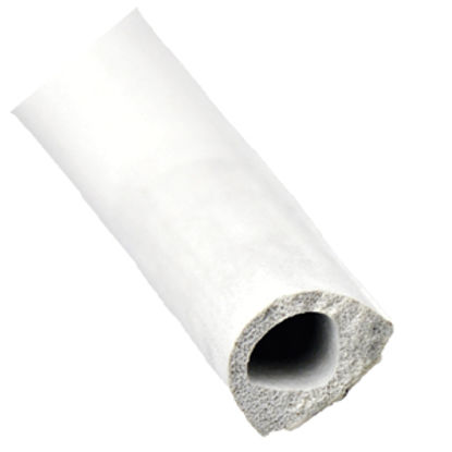 Picture of AP Products  White 1/2"W x 3/8"H x 50'L Non-Ribbed D Seal w/ Tape 018-204 13-1041                                            