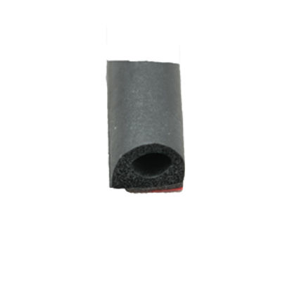 Picture of AP Products  Black 1/2"W x 3/8"H x 50'L Non-Ribbed D Seal w/ Tape 018-224 13-1043                                            