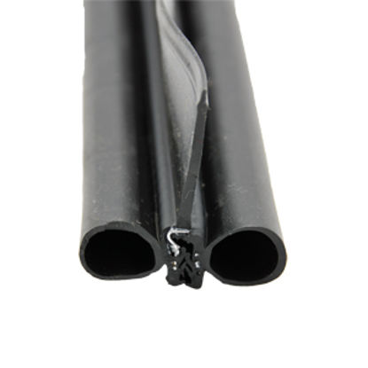 Picture of AP Products  Black Rubber 2"W x 2-1/4"H x 28'L Double Bulb Seal 018-478 13-1058                                              