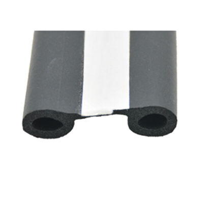 Picture of AP Products  Black EPDM 1-1/2"W x 1/2"H x 50'L Double Bulb Seal 018-564 13-1064                                              