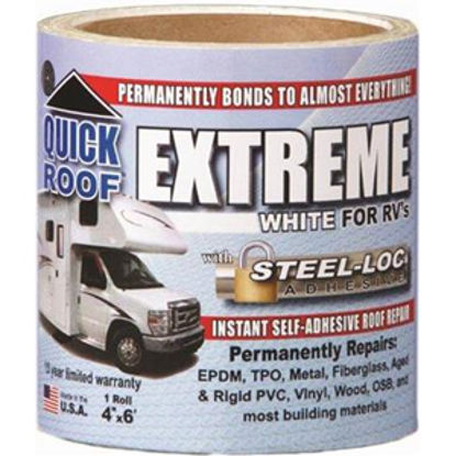 Picture of Quick Roof  White 4" x 6' Roll Roof Repair Tape UBE406 13-1415                                                               