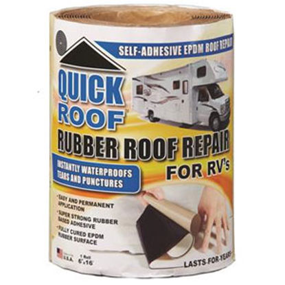 Picture of Quick Roof  Black 6" x 16' Roll Butyl Roof Repair Tape RQR616 13-1428                                                        