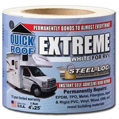Picture of Quick Roof  Black 4"W x 25' Roll Roof Repair Tape B-UBE425 13-1608                                                           