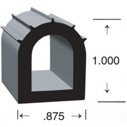 Picture of Clean Seal  Black 50'L x 7/8"W x 1"D D-Type EPDM Seal 2828B-H2-50 13-1758                                                    