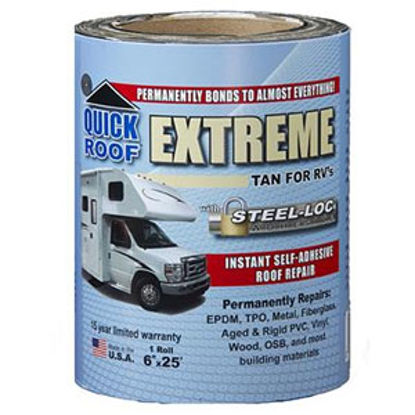 Picture of Quick Roof Extreme Tan 4"W x 25'Roll Roof Repair Tape T-UBE425 13-2026                                                       