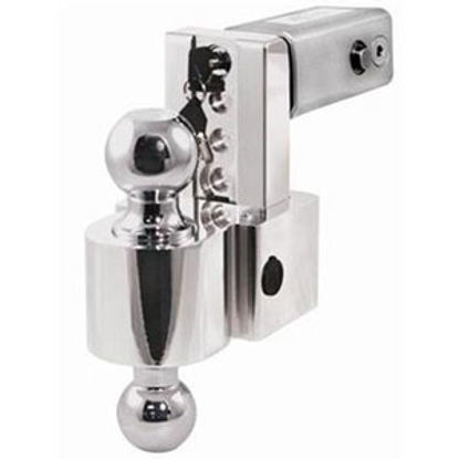 Picture of Fastway Flash (TM) 2-1/2" 10K 6" Drop x 7" Lift x 2-1/2"L Aluminum Double Ball Mount w/Ball DT-ALBM6625 14-0122              