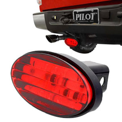 Picture of Pilot  2" Red/Black ABS Hitch Cover w/LED light CR-017 14-0926                                                               