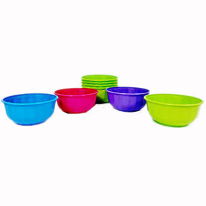 Picture of B&R Plastics  28 Oz Assorted Color Plastic Serving Kitchen Bowl Set FB28-4-36 14-1296                                        