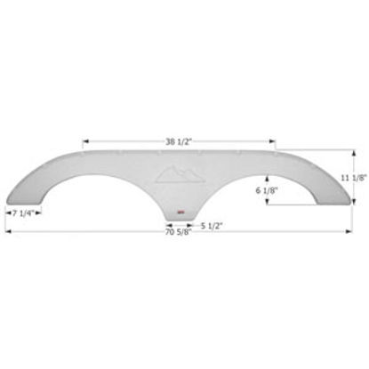 Picture of Icon  Polar White Tandem Axle Fender Skirt Various Keystone Brands Including Cougar 12303 14-1562                            