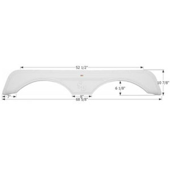 Picture of Icon  Polar White Tandem Axle Fender Skirt For Sunnybrook And Winnebago Brands 12246 14-1584                                 
