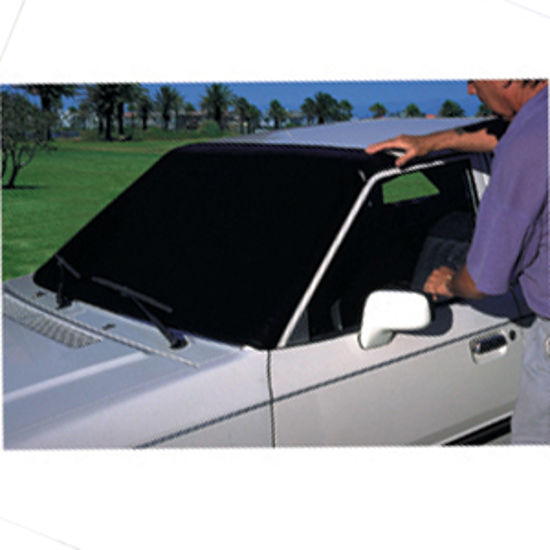 Picture of Camco Towed Vehicle Shield Black Vinyl Windshield Cover 45401 14-2711                                                        