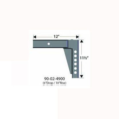 Picture of Equal-i-zer  12"L x 10" Rise x 6" Drop Weight Distribution Hitch Shank 90-02-4900 14-3022                                    