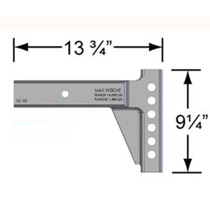 Picture of Equal-i-zer  12"L x 7" Rise x 3" Drop Weight Distribution Hitch Shank 90-02-4700 14-5621                                     