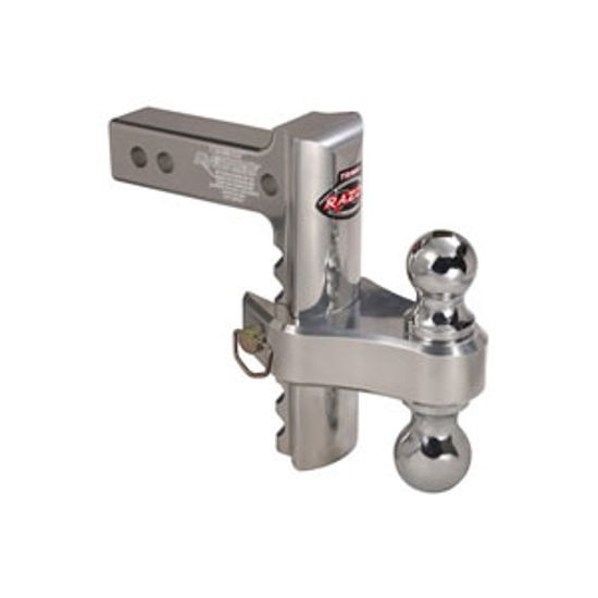 Picture of Trimax Locks Razor (TM) RP 2" 10K 6" Adj Drop/ Lift Aluminum Double Ball Mount TRZ6ALRP 14-8840                              