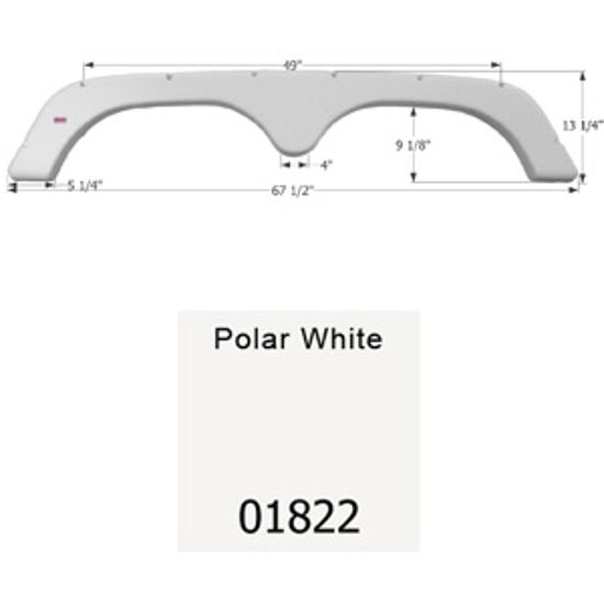 Picture of Icon  Polar White Tandem Axle Fender Skirt For Thor Brands 01822 15-0070                                                     