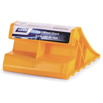 Picture of Camco  Single Yellow Hard Plastic Wheel Chock 44492 15-0234                                                                  