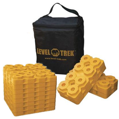 Picture of Level-Trek  12-Pk 8-1/2"x8-1/2"x1.4" Plastic Interlocking Levelling Blocks w/Storage Bag LT-80010 15-0374                    