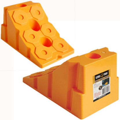 Picture of Level-Trek  Yellow Plastic Wheel Chock LT-80060 15-0378                                                                      