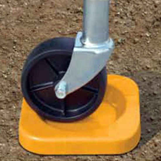 Picture of Level-Trek  Yellow Polypropylene Trailer Tongue Jack Wheel Chock LT-80108 15-0394                                            