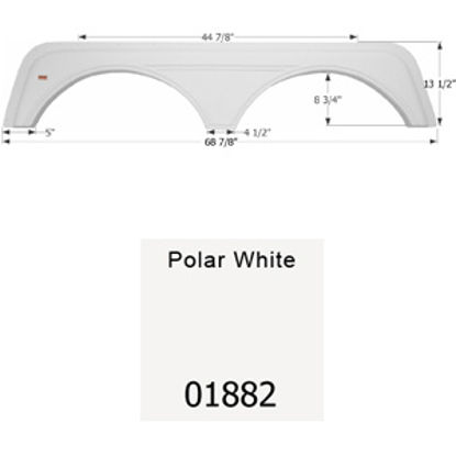 Picture of Icon  Polar White Tandem Axle Fender Skirt For KZ Brands 01882 15-0428                                                       