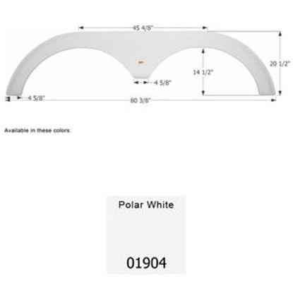 Picture of Icon  Polar White Tandem Axle Fender Skirt For Dutchmen Brands 01904 15-0444                                                 