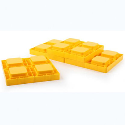 Picture of Camco  4-Pk 8.25"x8.25"x1" Plastic Interlocking Levelling Blocks w/Storage Bag 44501 15-0465                                 