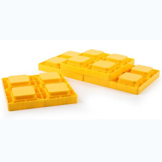 Picture of Camco  4-Pk 8.25"x8.25"x1" Plastic Interlocking Levelling Blocks w/Storage Bag 44501 15-0465                                 